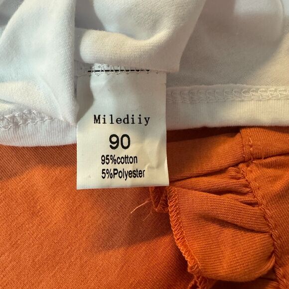 Milediiy Baby Girl 3 Piece Outfit Set Rainbow Bodysuit Ruffled Shorts Headband - Picture 3 of 3